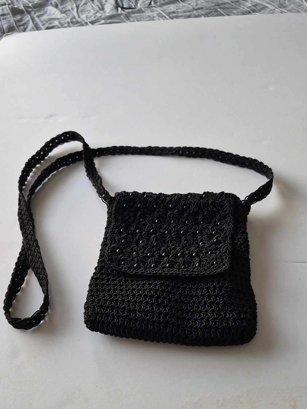 Black Woven Crossbody Bag - Brand Unspecified